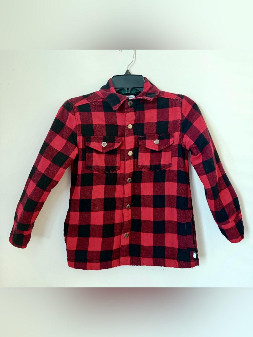 Boys Tommy Bahama Plaid Sherpa Lined Jacket Snap Closure